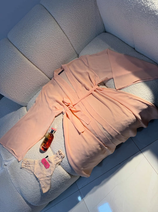 Luxury Satin Lace Nightwear Set for Women – Soft & Elegant Sleepwear (Peach)