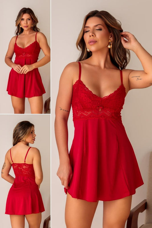 ❤️ Zanivah Luxury Lace Lingerie Set (Red)