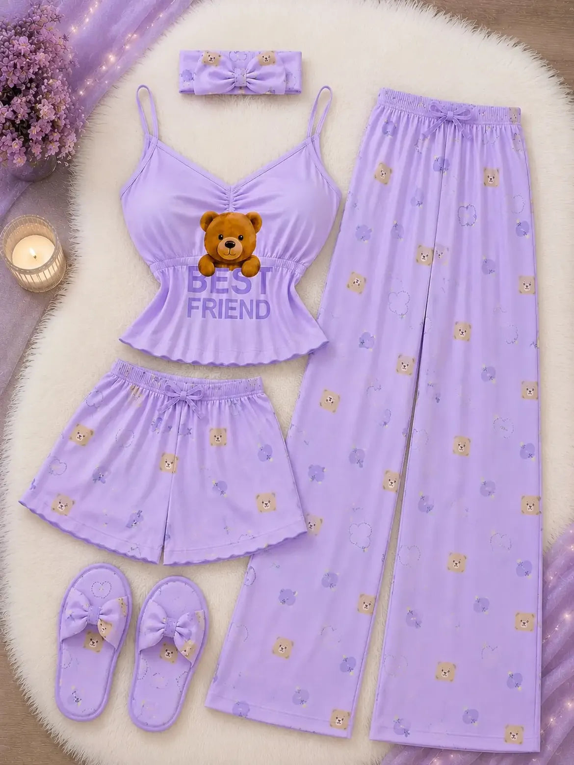 🧸 Zanivah™ 4-Piece Teddy Bear Lounge Set
