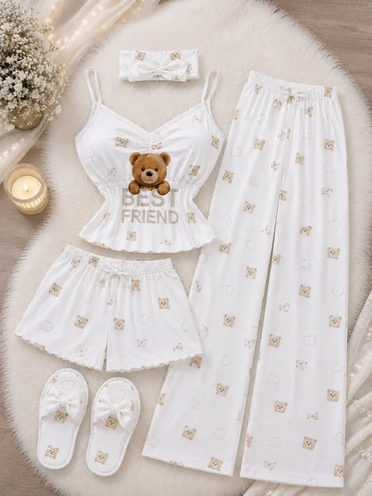 🧸 Zanivah™ 4-Piece Teddy Bear Lounge Set