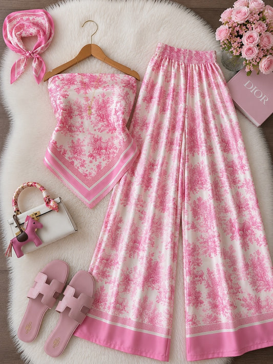 🌸 Zanivah Floral Paisley Tube Co-Ord Set