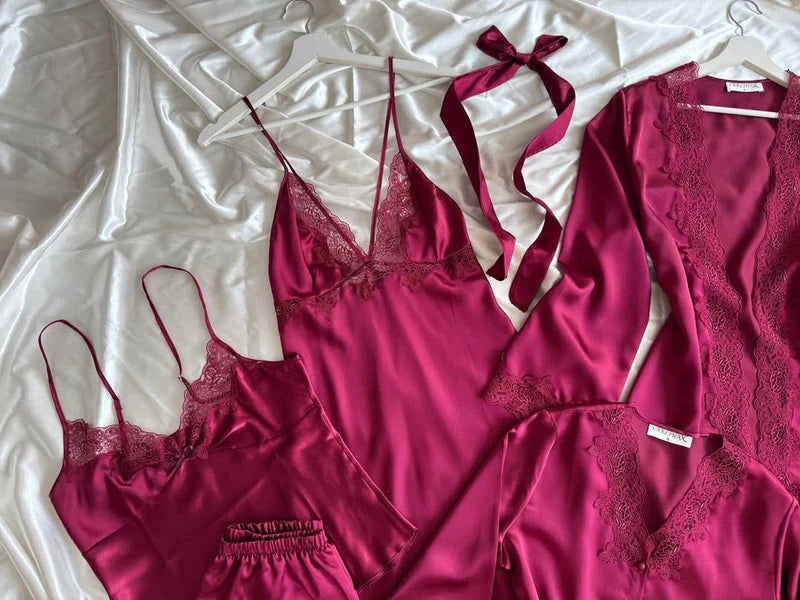 ✨ Zanivah 6-Piece Luxe Satin Silk Loungewear Set