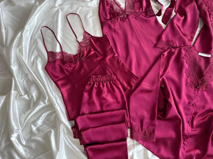 ✨ Zanivah 6-Piece Luxe Satin Silk Loungewear Set
