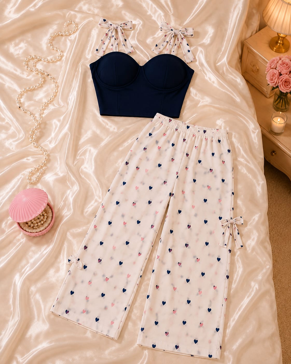 Bow Detail Co-Ord Set for Women