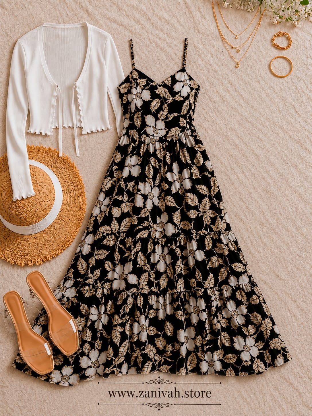 Bow Strap Maxi Dress with Shrug Set