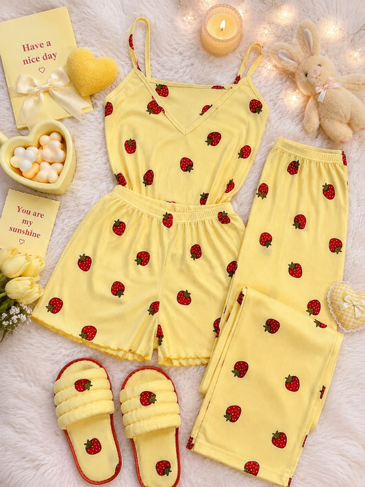 🍓 Zanivah™ 4-Piece Strawberry Lounge Set