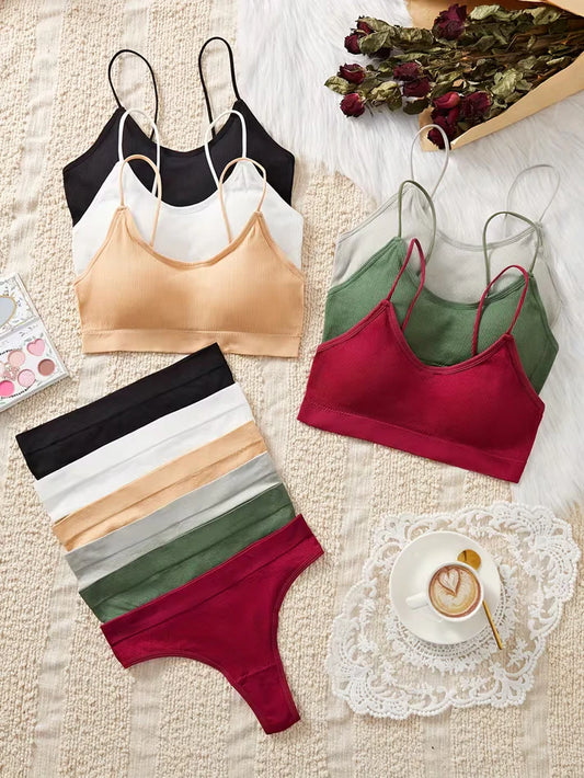 Pack of 6 Women's Bra & Panty Set – Soft Comfortable Everyday Lingerie Combo